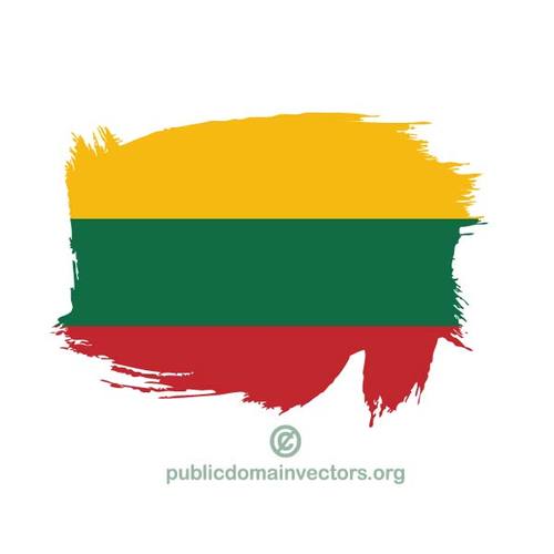 Litauens flagg malt pÃ¥ hvite overflaten