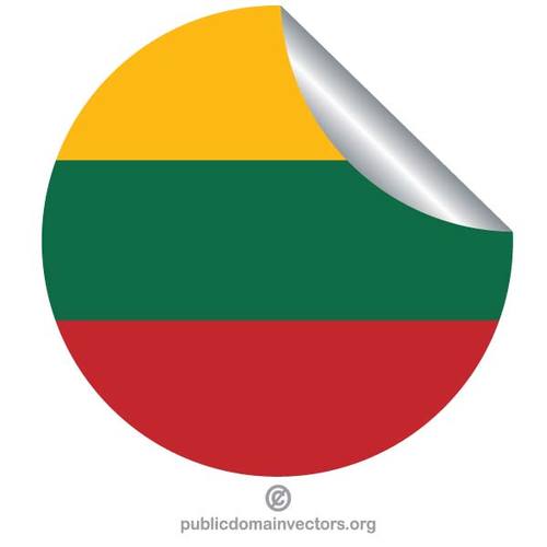 Litauiska flaggan rund klistermÃ¤rke