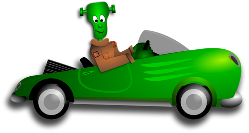 Pequena imagem de vetor de motorista de Frankenstein