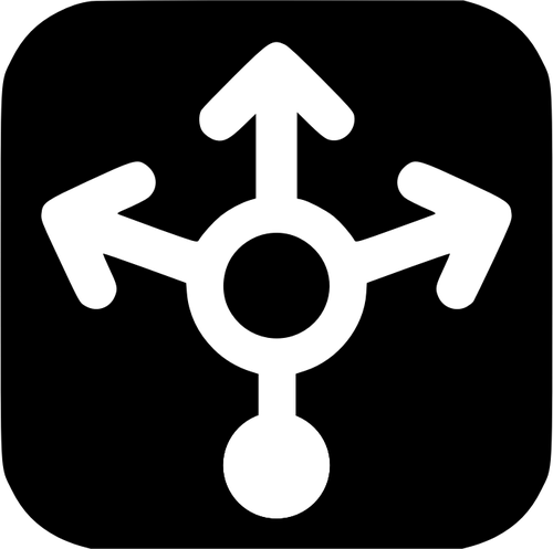 Load balancer biaÅ‚o-czarny ikona ilustracja wektorowa