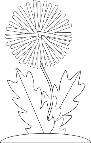 Dibujo de la flor del diente de LeÃ³n para libro de color vectorial