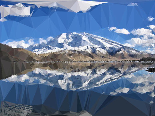 Mountain lake reflektion-lÃ¥g poly