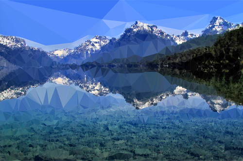 Image vectorielle de poly bas lac