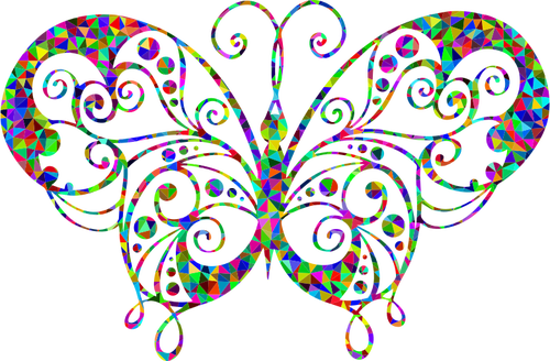 Prismatic bloeien vlinder silhouet
