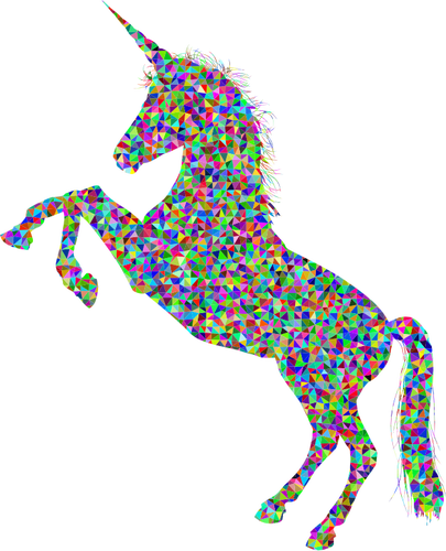 Prismatiska unicorn siluett
