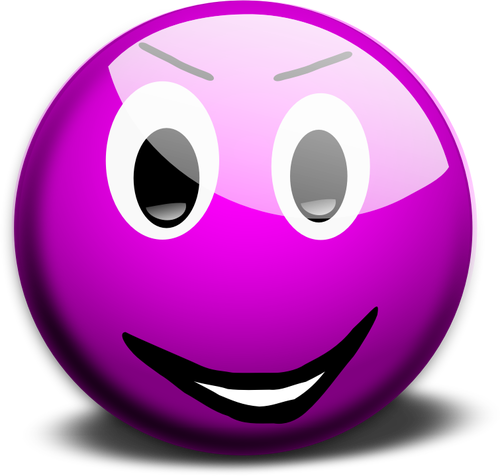 Illustration vectorielle de smiley coquine violet