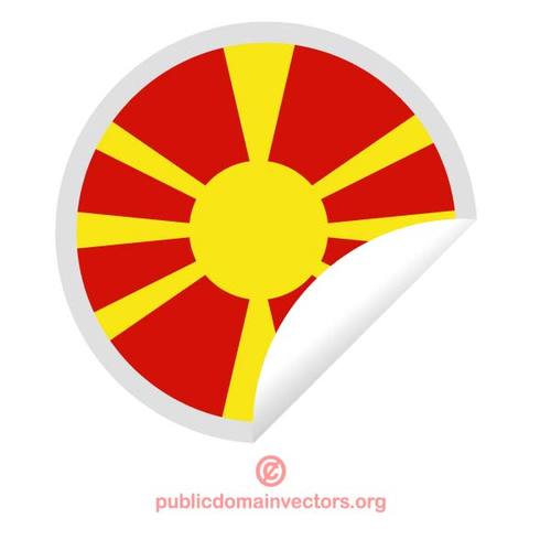 Makedonya Cumhuriyeti bayraÄŸÄ± ile etiket