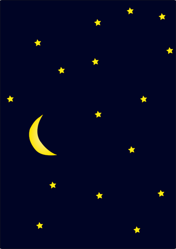 Luna y el cielo lleno de estrellas vector fondo