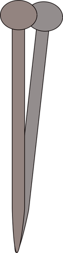 Image vectorielle de deux clous