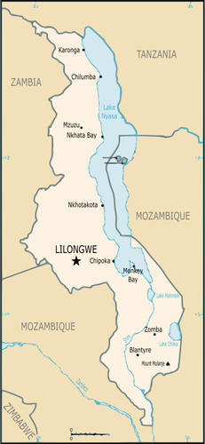 Mappa di Malawi