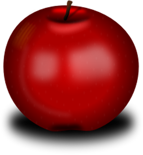 Vector tekening van kleine rode glanzende appel