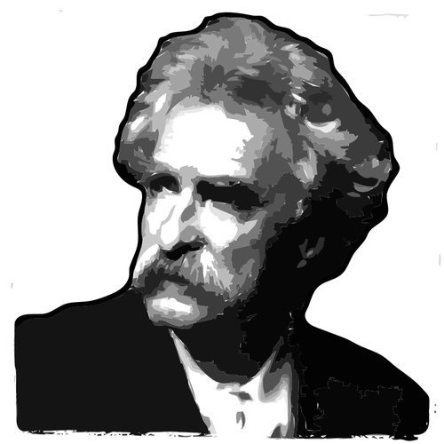 Vektor grÃ¥ illustration av portrÃ¤tt av Mark Twain