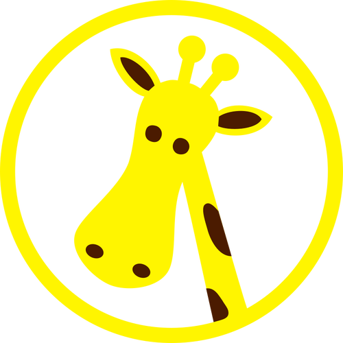 CabeÃ§a de girafa imagem vetorial de logotipo