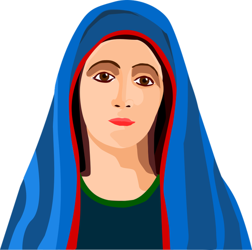 NajÅ›wiÄ™tszej Maryi Panny portret grafika wektorowa