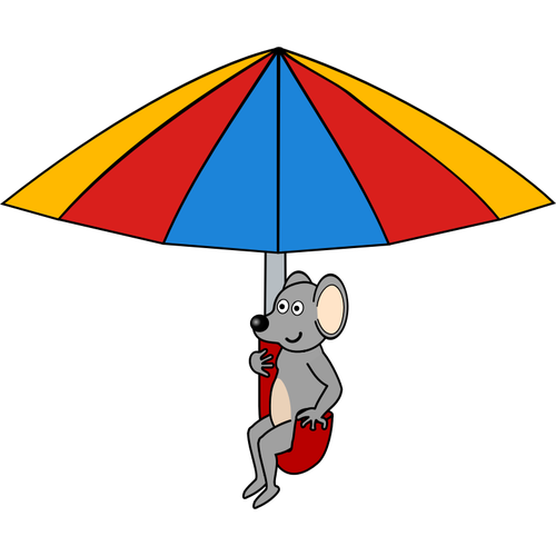 Mouse sob o guarda-chuva vetor clip-art