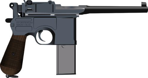 Pistole Mauser C96 vektorovÃ½ obrÃ¡zek