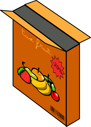 IlustraciÃ³n vectorial de cereales con la caja de la fruta