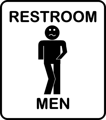 IlustraÃ§Ã£o em vetor sÃ­mbolo WC masculino bem humorado