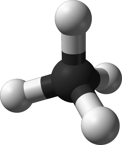 Metan-molekylen 3D