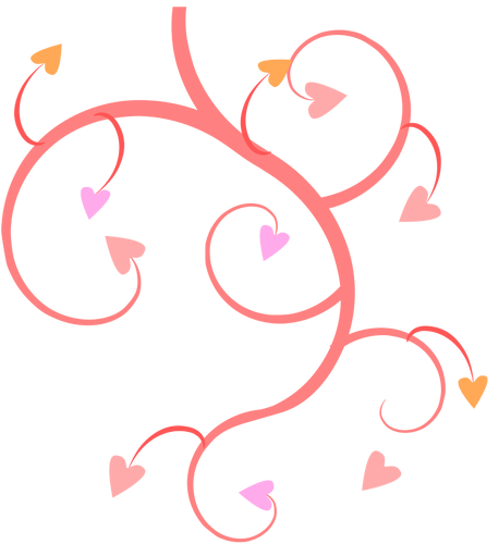 Branch of hearts vector drawing