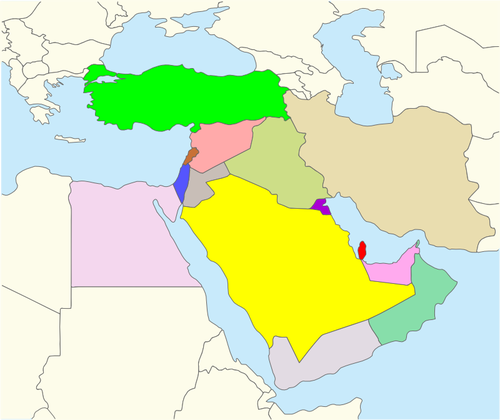 Graphiques vectoriels de carte du Moyen-Orient