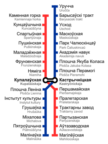Mapa metra w MiÅ„sku