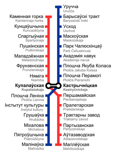 Mapa metra w MiÅ„sku