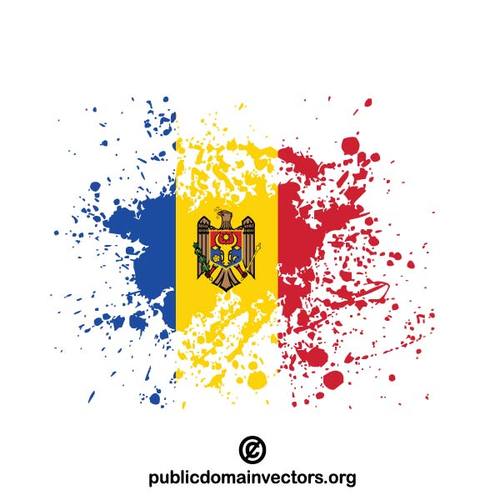 Vlag van MoldaviÃ« inkt spetter
