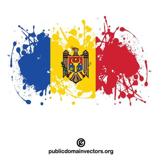 Drapelul Republicii Moldova Ã®n interiorul stropi de cernealÄƒ