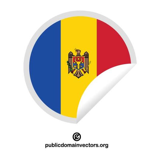 Bandeira da MoldÃ¡via redonda adesivo