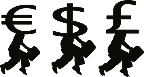 Gambar vektor siluet orang uang