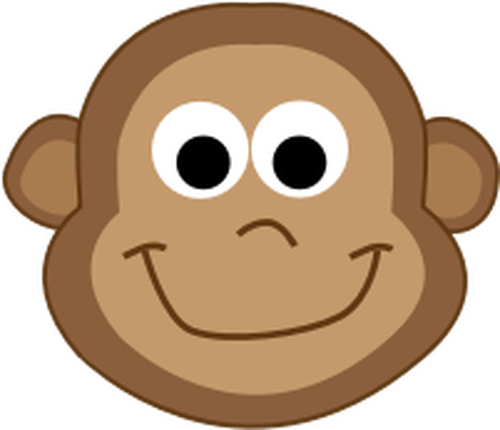 Testa di scimmia sorridente