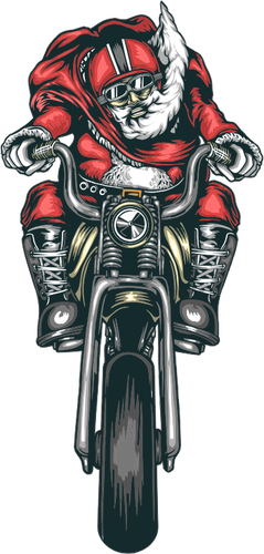 Motorfiets Santa vector afbeelding