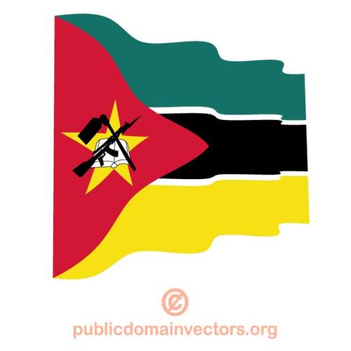 Vecteur ondulÃ© drapeau Mozambique