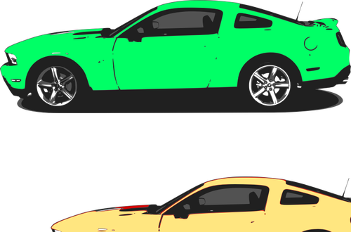 Vector Illustrasjon av grÃ¸nn Mustang