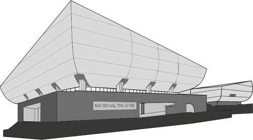 Vectorul miniaturi clÄƒdirii teatrului national