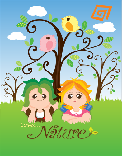 Imagine vectorialÄƒ de dragoste natura copil poster