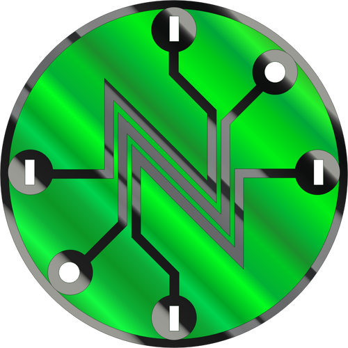 Shiny green electric circuit symbol