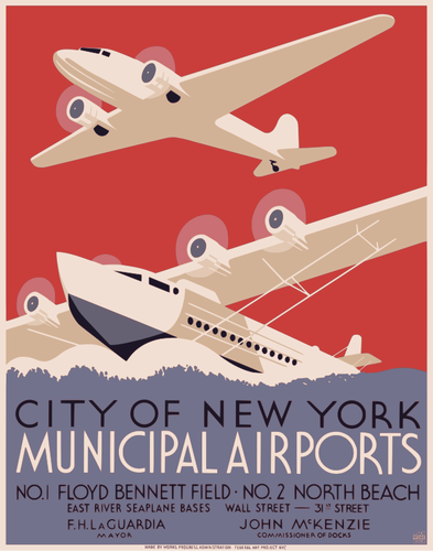 Cartel de aeropuertos municipales