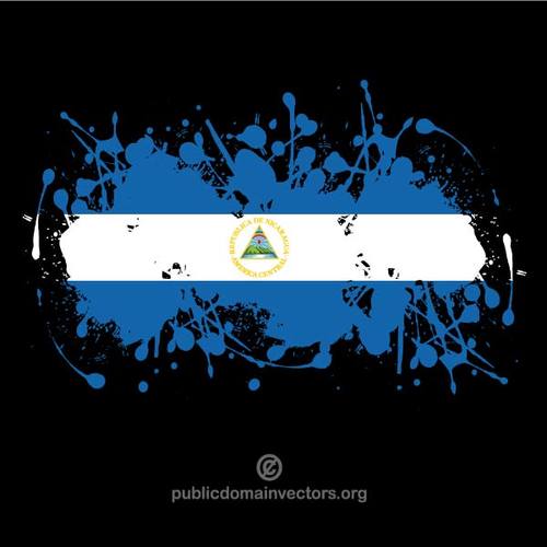 Nicaraguas flagg pÃ¥ svart bakgrunn