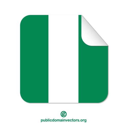 Nigeriansk flagg kvadrat klistermÃ¤rke