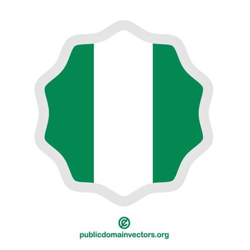 Bandera de Nigeria alrededor de la etiqueta engomada