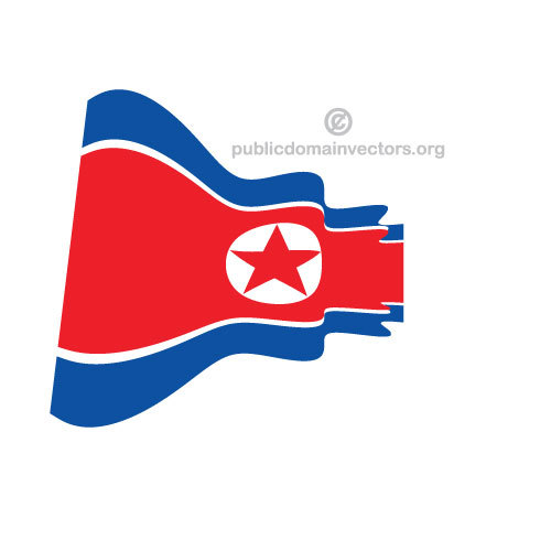 Wektor falisty flaga Korei PÃ³Å‚nocnej
