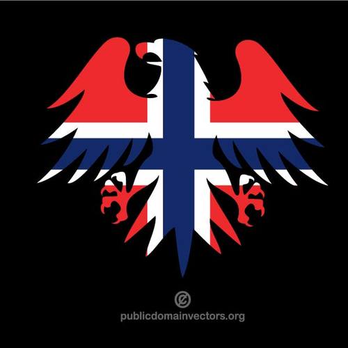 Heraldycznego orÅ‚a z flagÄ… norweski