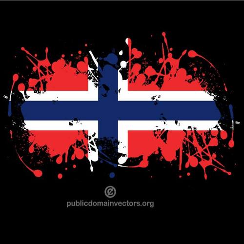 Flaga Norwegii na czarnym tle