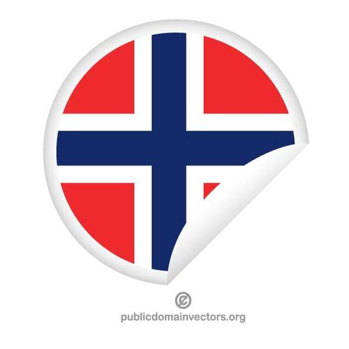Stiker dengan bendera Norwegia