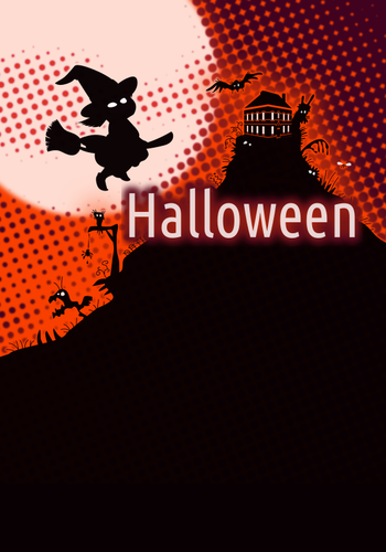 Halloween plakat z tÅ‚em