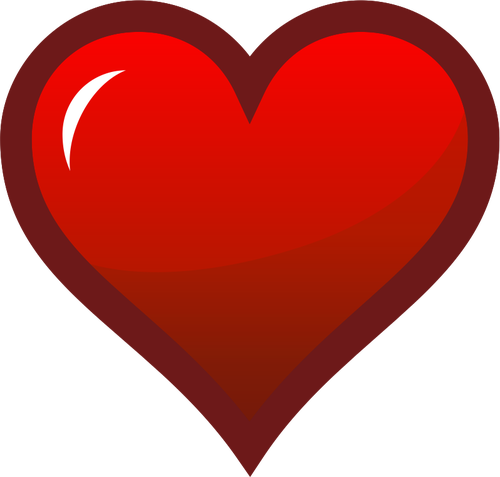Rotes Herz mit dicken braunen Rahmen Vektorgrafik