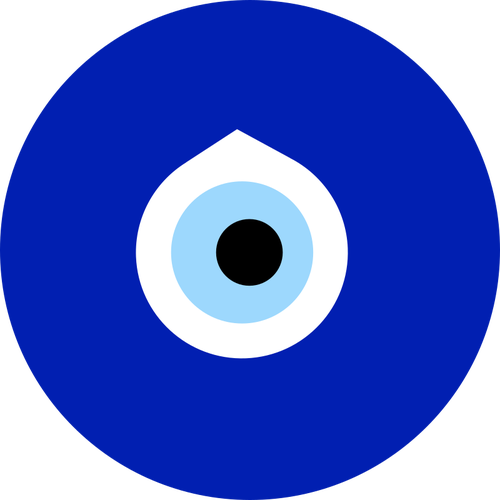 Olho grego na cor azul