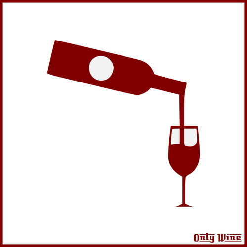 Vidrio y botella de vino rojo